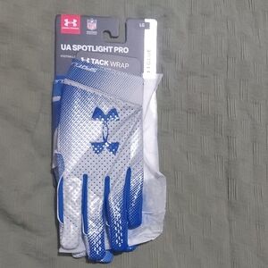 Under Armour Blue and White UA Spotlight Pro Gloves